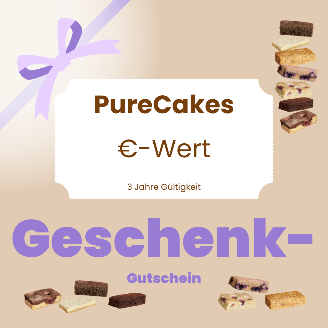 PureCakes Geschenkgutschein 🎁 mit Wert nach Belieben