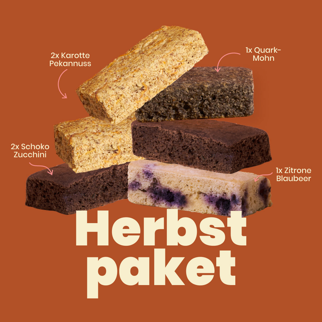 Herbstpaket mit 4 Sorten | PureCakes Kuchen ohne Zucker und Mehl 