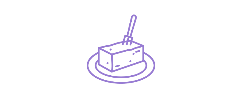 Illustration von einem PureCake auf einem Teller