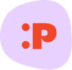 PureCakes Icon, das große P mit Doppelpunkt, das ein freches Gesicht mit Zunge darstellt